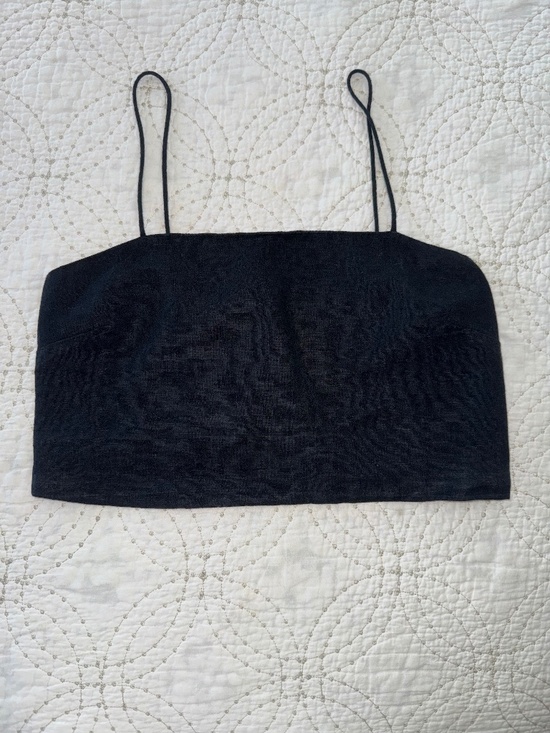 Abercrombie & Fitch Tops - Abercrombie & Fitch Black Linen Blend Drop Top with Button Detail. Size M